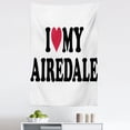 thumbnail image 1 of Airedale Tapestry, I Love My Terrier Heart Dog Lover Breeds Type Illustration, Fabric Wall Hanging Decor for Bedroom Living Room Dorm, 5 Sizes, Dark Pink Charcoal Grey, by Ambesonne, 1 of 1