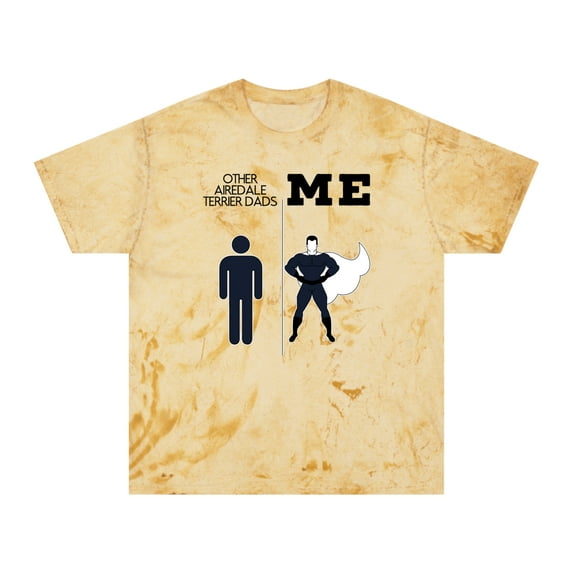 Airedale Terrier Dad Shirt Gifts Color Blast Tshirt Tee Crew Neck Unisex
