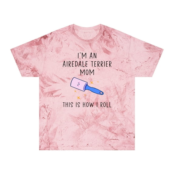 Airedale Terrier Mom Shirt Gifts Color Blast Tshirt Tee Crew Neck Unisex