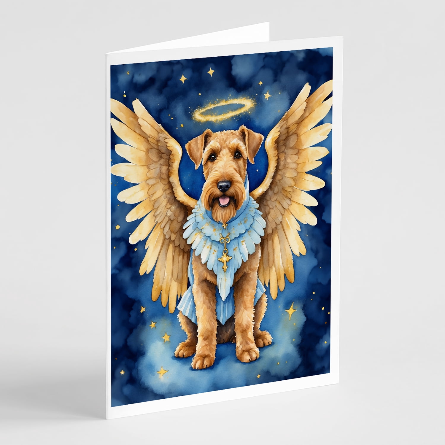Airedale Terrier My Angel Greeting Cards Pack of 8 7 in x 5 in