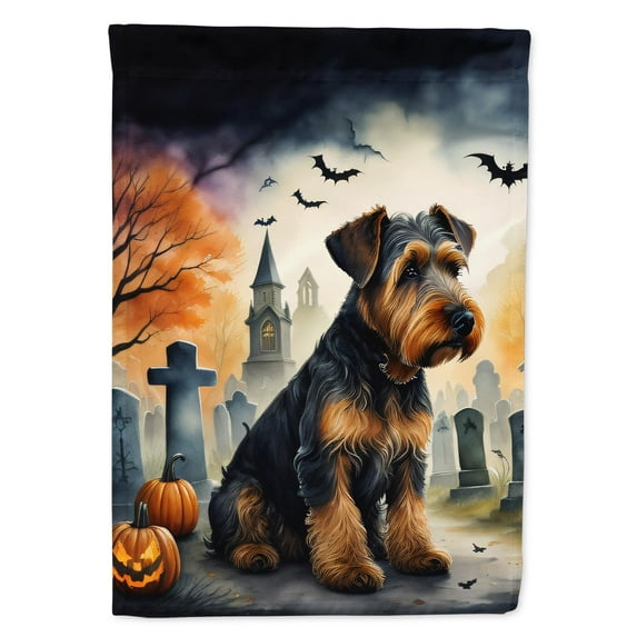 Airedale Terrier Spooky Halloween House Flag