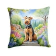 thumbnail image 1 of Airedale Terrier Spring Garden Throw Pillow 14 in x 14 in, 1 of 4
