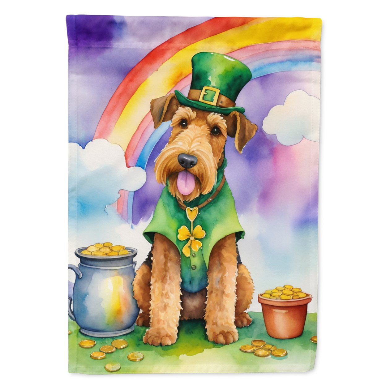 Airedale Terrier St Patrick's Day Garden Flag 11.25 in x 15.5 in