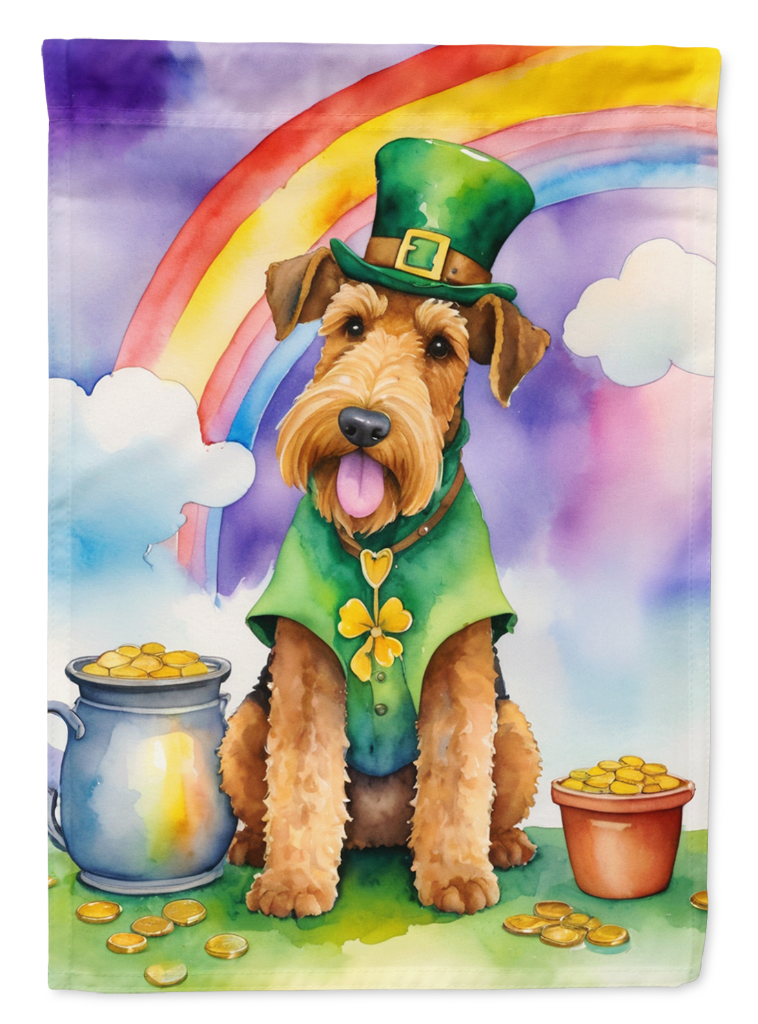 Airedale Terrier St Patrick's Day House Flag 28 in x 40 in
