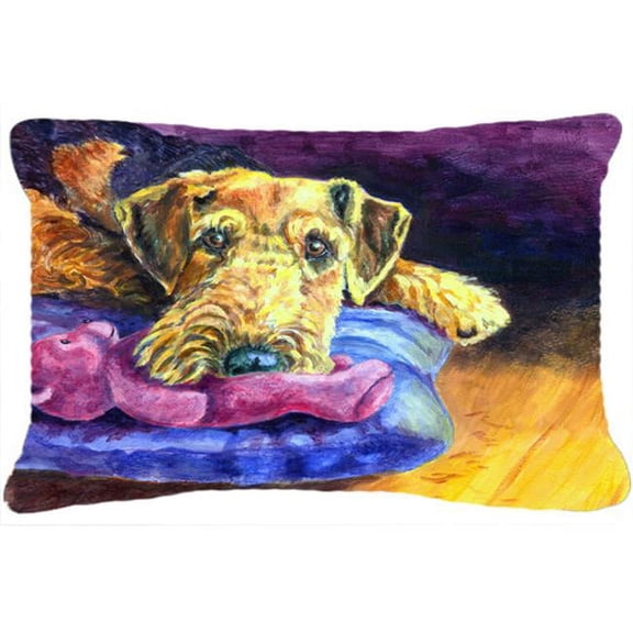 Airedale Terrier Teddy Bear Fabric Decorative Pillow