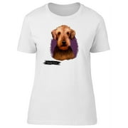 Airedale Terrier Watercolor Dog T-Shirt Women -Image by Shutterstock, Female Small