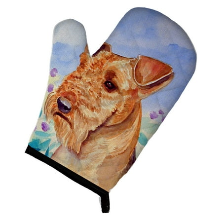 Airedale Terrier in Flowers Oven Mitt