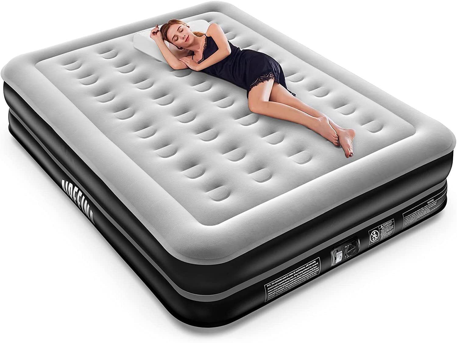  Ivation EZ-Bed (Full Size) Air Mattress with Frame & Rolling  Case, Self Inflatable, Blow Up Bed Auto Shut-Off, Comfortable Surface AirBed,  Best for Guest, Travel, Vacation, Camping : Home & Kitchen