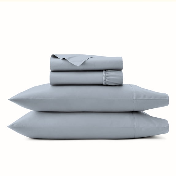 Aireolux 800 Thread Count 100% Cotton Supima, Wrinkle Resistant, Soft & Cozy, Sateen Sheet Set Full Light Blue