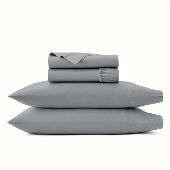 Aireolux 800 Thread Count 100% Cotton Supima, Wrinkle Resistant, Soft & Cozy, Sateen Sheet Set Queen Light Gray
