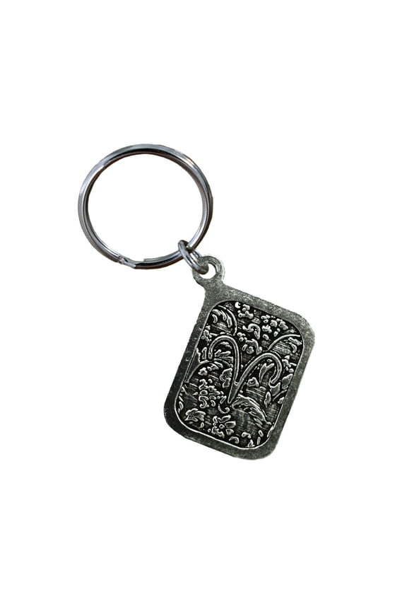 Aires Keychain, Horoscope, Zodiac, Star Sign, L080KC Key Fob, Key Ring, Keys, Zipper Pull, Luggage Tag, Pewter, Backpack, Over 300 Keychains Designs, Handmade in the USA