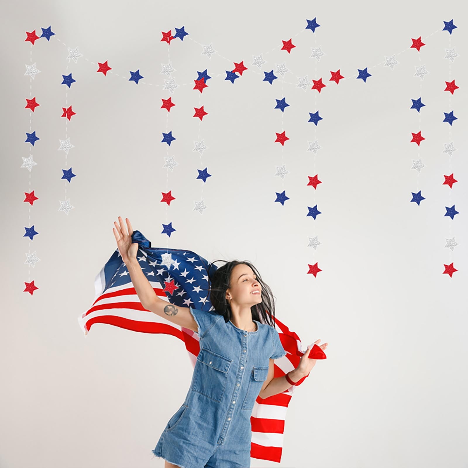 Aireth 4th of July Decorations Patriotic Decorations USA Banner Paper ...