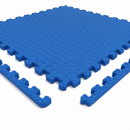 Airfind 12 Tiles Puzzle Exercise Floor Mat with Interlocking EVA Foam and Non-Slip Texture for Home Gym Equipment Protection, Blue