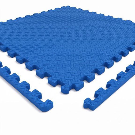 Airfind 12 Tiles Puzzle Exercise Floor Mat with Interlocking EVA Foam and Non-Slip Texture for Home Gym Equipment Protection, Blue