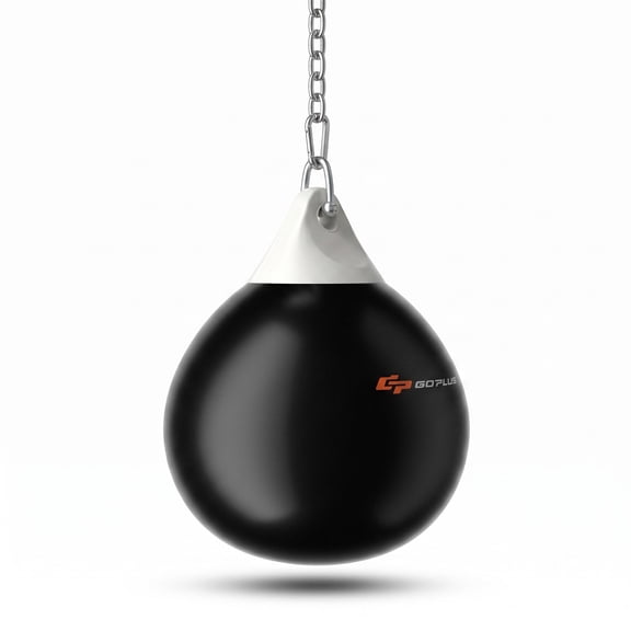 Airfind 18 Inch 110 lb Heavy Aqua Water Punching Bag with Adjustable Metal Chain and Water Injector for Home Gym Boxing MMA Training, Black