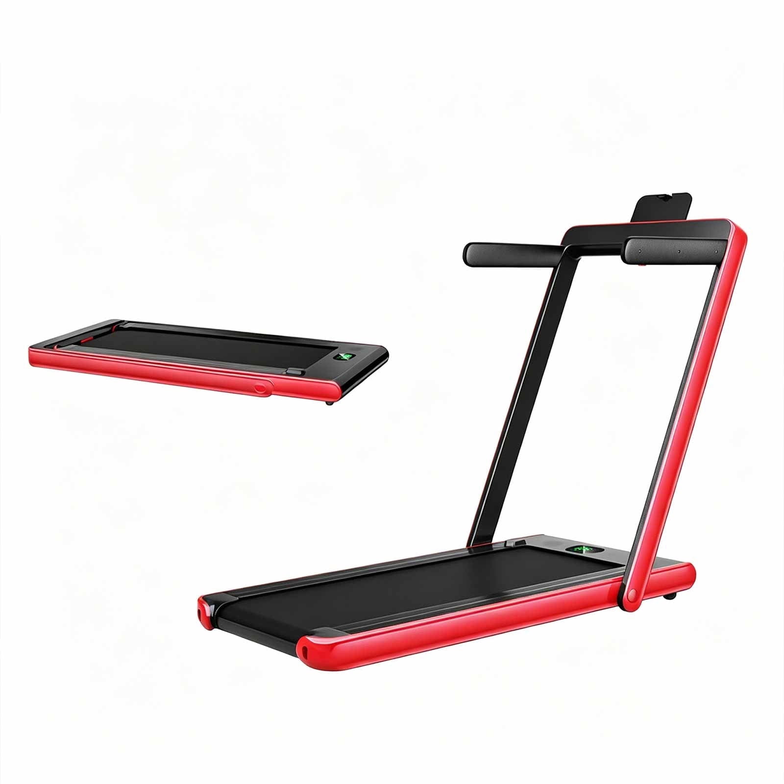 Airfind 2.25 HP 2-in-1 Walk-to-Run Folding Treadmill with App Sync and Audio Console Walking Treadmill for Home Supports 265 lbs, Red