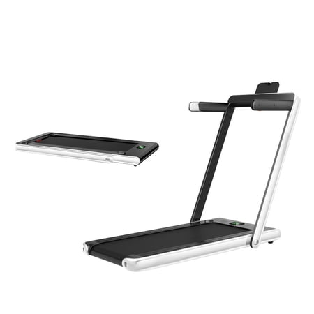 Airfind 2.25 HP 2-in-1 Walk-to-Run Folding Treadmill with App Sync and Audio Console Walking Treadmill for Home Supports 265 lbs, White