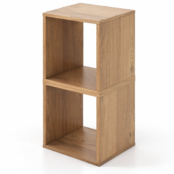 Airfind 2 Cubes Stackable Bookcase for Living Room and Study, 66 lbs Capacity, Engineered Wood Frame, 15" x 13" x 15" (L x W x H) Interior Footprint