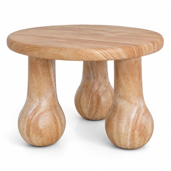 Airfind 24" Small Solid Mahogany Wood Coffee Table with Thickened Top and Column Legs, 110 lbs Capacity, Mahogany Wood Frame, Wood