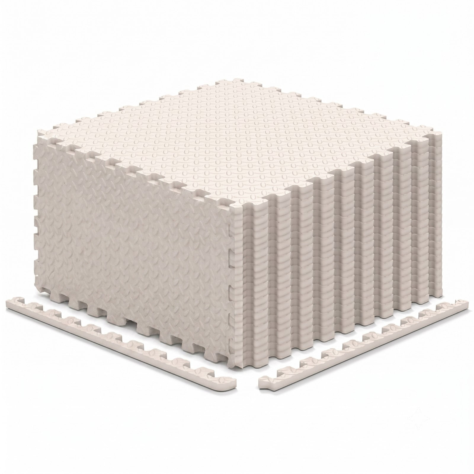 Airfind 24 Tiles Puzzle Exercise Floor Mat with Interlocking EVA Foam and Non-Slip Texture for Home Gym Equipment Protection, Beige