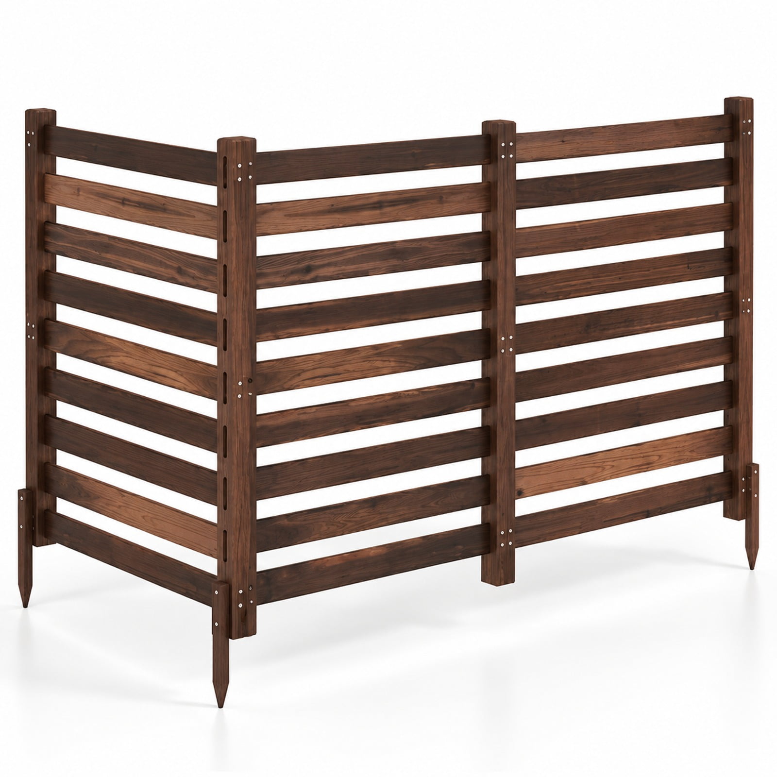 AIRFIND 3-Panel Wooden Privacy Fence Panels No Dig Outdoor Privacy ...