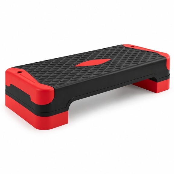Airfind 3-in-1 Aerobic Step Platform Set with 2 Stackable Risers and Balance Trainers for Home, 660 lbs Capacity, PP TPE Frame, Red