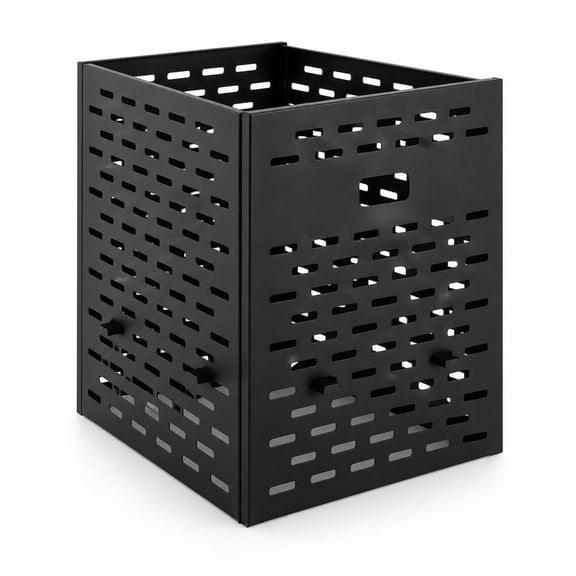 Airfind Burn Barrel 30 Inch Outdoor Metal Incinerator with Venting Patterns and Cut-Out Handles for Yard Waste Leaves Debris, Black