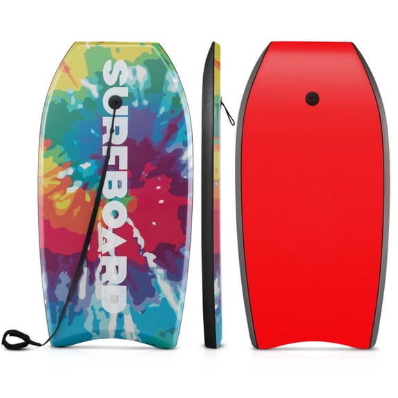 Airfind 37" Boogie Board with Wave Camo Graphic Deck — EPS Core, XPE Top, HDPE Slick Bottom, Crescent Tail, Coiled Wrist Leash