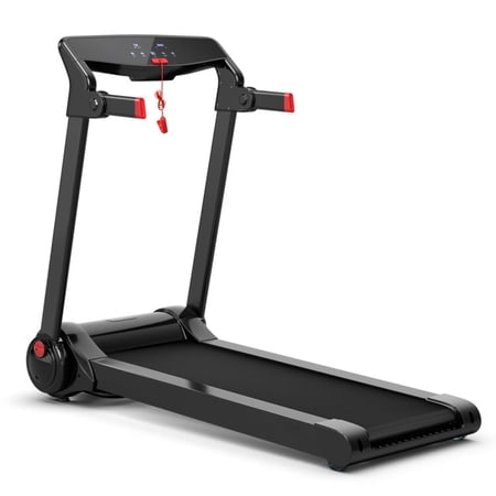 Airfind 3 HP Folding Treadmill with Audio Console Walking Treadmill for Home with Cushioned Deck and Transport Wheels Supports 242 lbs, Red