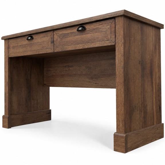 Airfind 48" Farmhouse Executive Desk with 2 Drawers for Studying and Writing, 48" x 24" x 30"Interior Footprint, Brown
