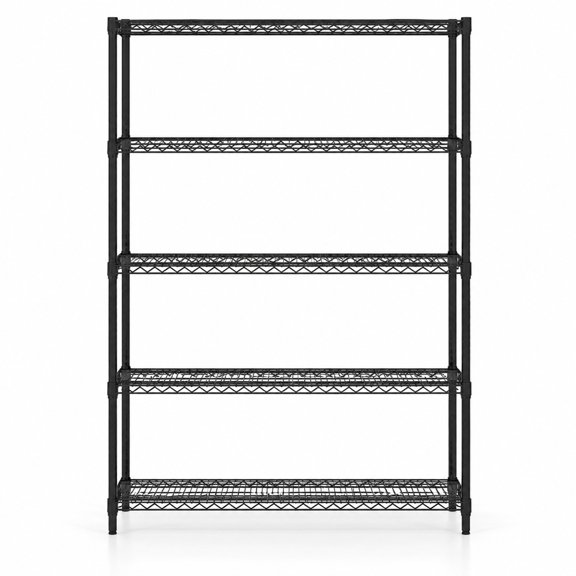 Airfind 5-Tier Metal Storage Shelving Unit with V-Shaped Wire Rack, 4000 lbs Capacity, Metal Frame, 48" x 18" x 72.5" Total Footprint, Black