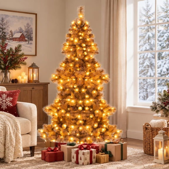 Airfind 6 Feet Artificial Christmas Tree with 493 Branch Tips for Home Office Carnival, PVC Tree Height 6 ft Tree Width 3.3 ft Frame, Chocolate