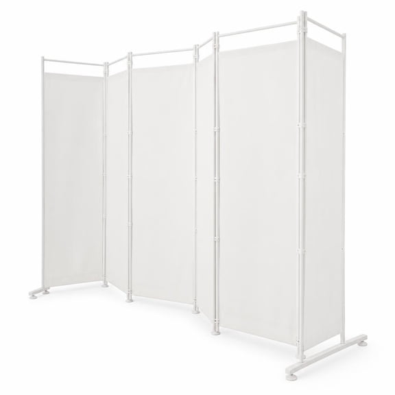 Airfind Room Divider, 6-Panel, Folding Privacy Screen, polyester steel Opening Frame, 10 FT x 6 FT Footprint with Functional Design, White