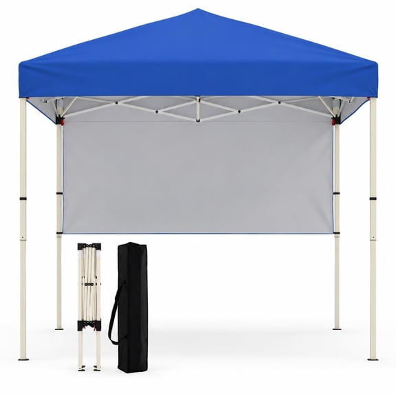 Airfind 6 x 4 FT Pop-Up Canopy Tent with 1 Half Sidewall Easy Setup Folding Outdoor Sun Shelter, Oxford Fabric Frame, Blue