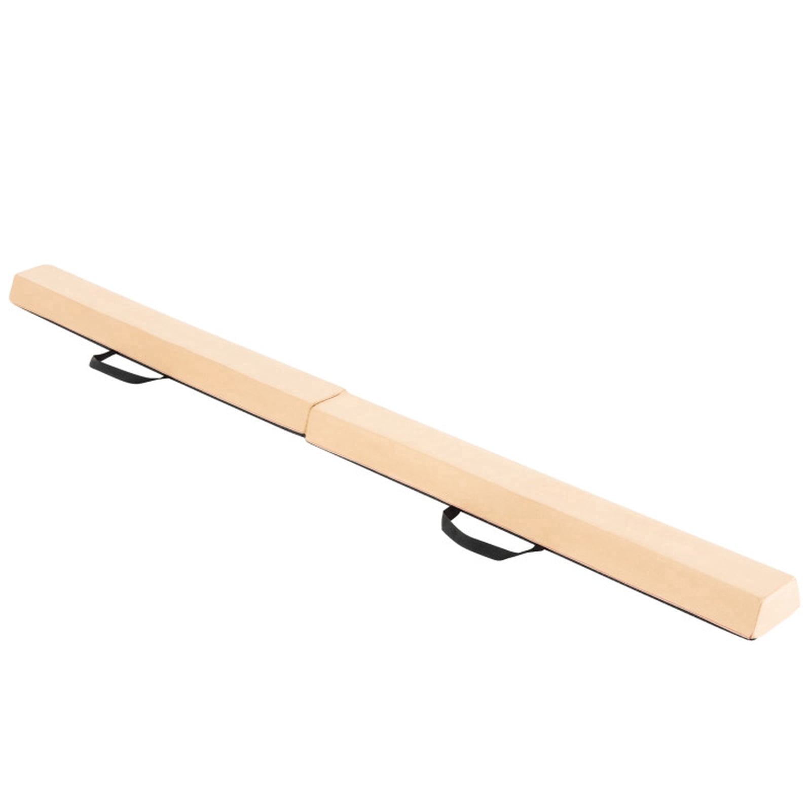 Airfind 7 ft Folding Wide-Top Balance Beam with EVA Foam and Zippered Suede Cover plus Hook-Loop Linking for Kids, Khaki