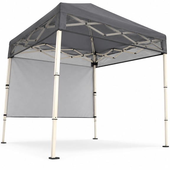 Airfind 7 x 7 FT Pop-Up Canopy Tent with 1 Push Center Lock for Sports Picnic Camping, Oxford Fabric Frame, Gray