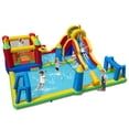 thumbnail image 1 of Airfind 9-in-1 Inflatable Water Slide Jumping Castle with Climbing Wall, Basketball Hoop, Football Goals & Volleyball Net, 197"x161"x75" for Kids 3-12, 1 of 9