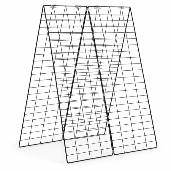 Airfind A-Frame Garden Trellis for Climbing Plant with Ground Stake and Cable Tie, Steel PP Frame, Green