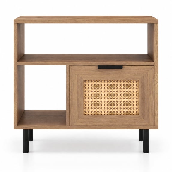 Small Table Compartment Airfind Accent Side End Table with Storage Shelf and Cabinet for Small ...
