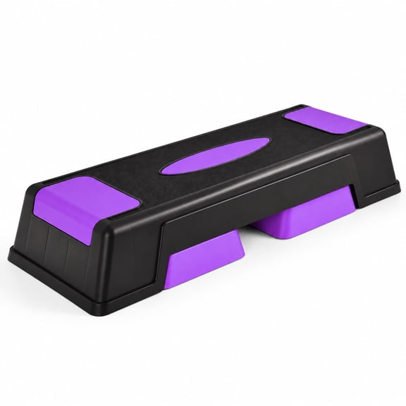 Airfind Aerobic Exercise Stepper Trainer with Adjustable Height 5"-7"-9", 330 lbs Capacity, PP Frame, 28"-30" x 11" x 5"-9" Footprint, Purple