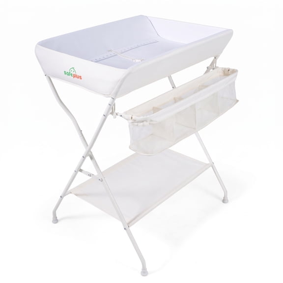 Airfind Baby Storage Foldable Diaper Changing Table, Steel waterproof PVC fabric 600D canvas Unfolding Frame, for 0-12 Month, Beige