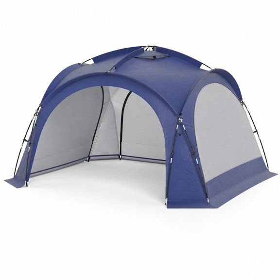 Airfind Beach Tent for 12-15 People Easy Setup Dome Canopy Tent with 4 Removable Zippered Sidewalls, Oxford Cloth Mesh Fiberglass Pole Frame, Blue
