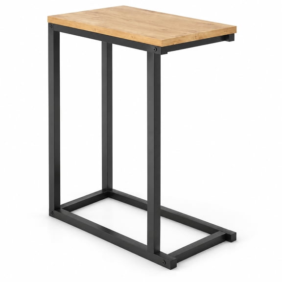 Airfind C-Shaped End Table Small Side Table with Sturdy Metal Frame, 11 lbs Capacity, Metal Engineered Wood Frame, 18 x 10 x 25 Footprint