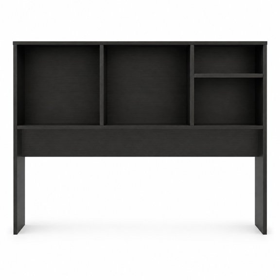 Airfind Computer Desktop Bookcase with 4 Cubbies and Open Back Compartment, 145 lbs Capacity, Engineered Wood MDF Frame, Black
