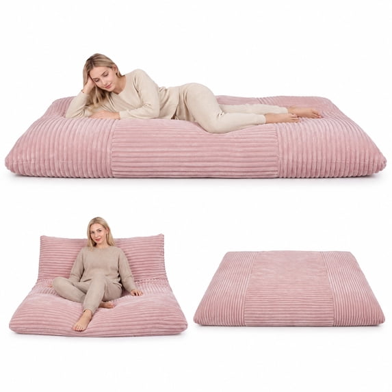Convertible Frame Airfind Convertible Bean Bag Floor Sofa with Machine-washable Corduroy ...