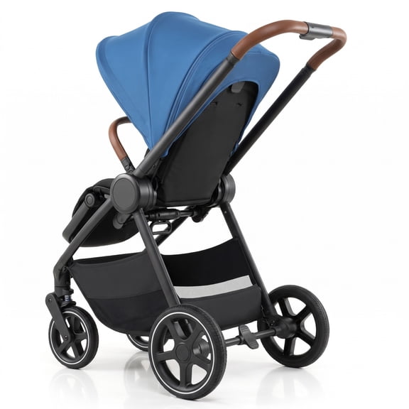 Airfind Convertible Travel Baby Stroller with Car Seat Adapters, 33 lbs Capacity, Metal Frame, for 6-36 Months, 34.5" x 22.5" x 41" Footprint, Blue