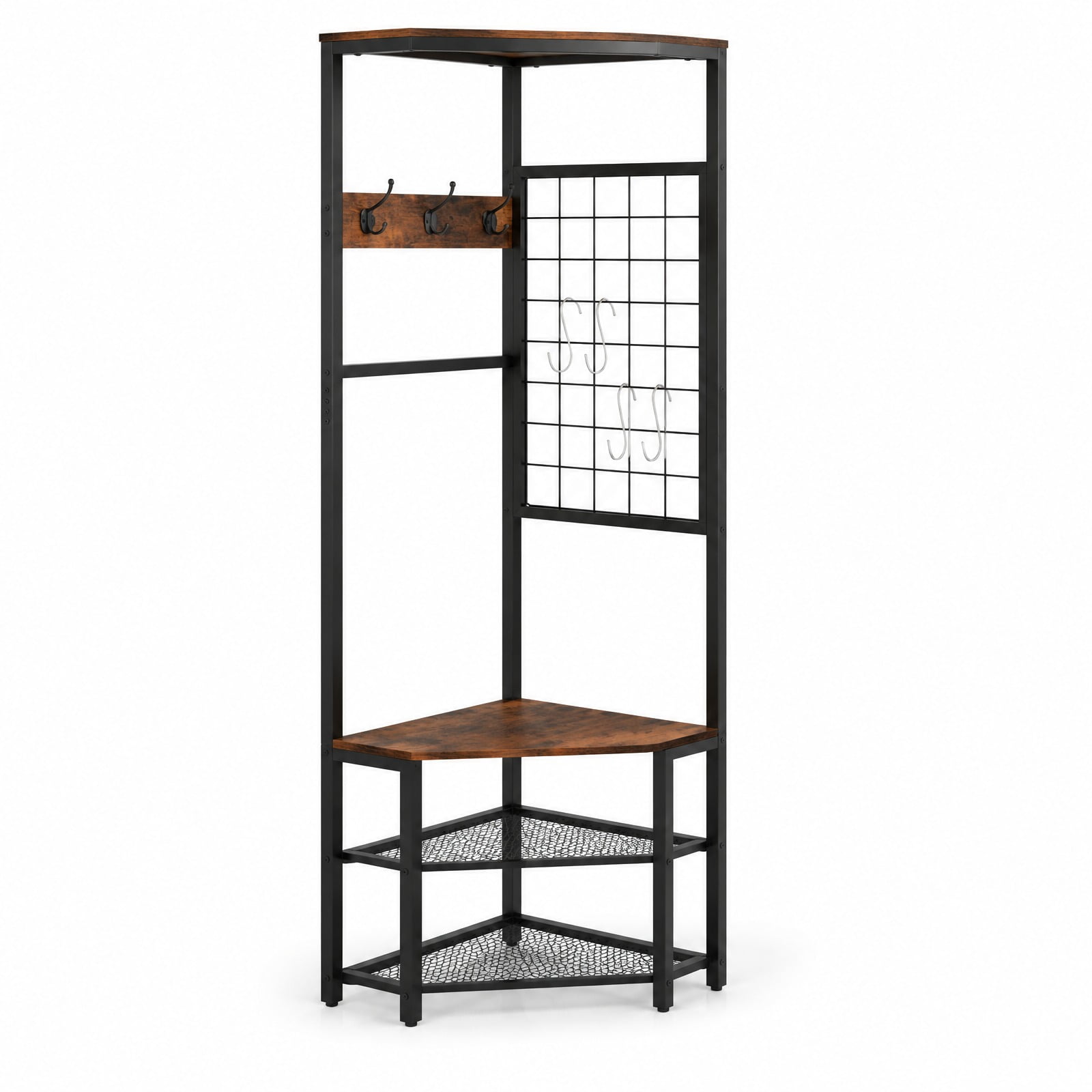 Tree Garment Rack Airfind Corner Hall Tree Freestanding Coat Rack with Storage Shelves ...