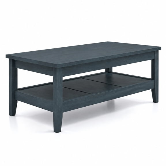Airfind Farmhouse Coffee Table Rustic Cocktail Center Table with Thickened Tabletop, 110 lbs Capacity, Engineered Wood MDF Frame, Blue