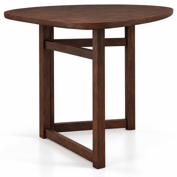 Airfind Foldable Dining Table 31.5" Triangular Small Kitchen Table for 2, 130 lbs Capacity, Rubber Wood MDF Frame, 31.5" x 31.5" x 29.5" Footprint