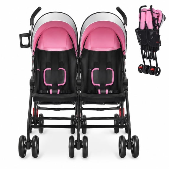 Airfind Foldable Twin Baby Double Stroller Ultralight Umbrella Kids ...